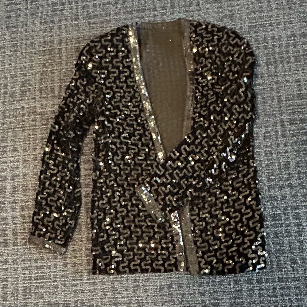 Sequin Embellished Black Jacket